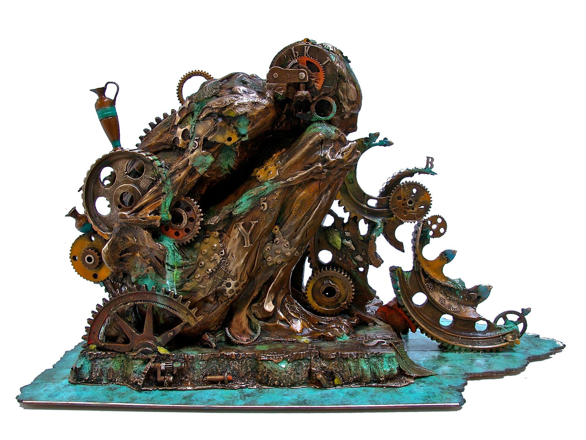 Gear Cential bronze sculpture by Nano Lopez