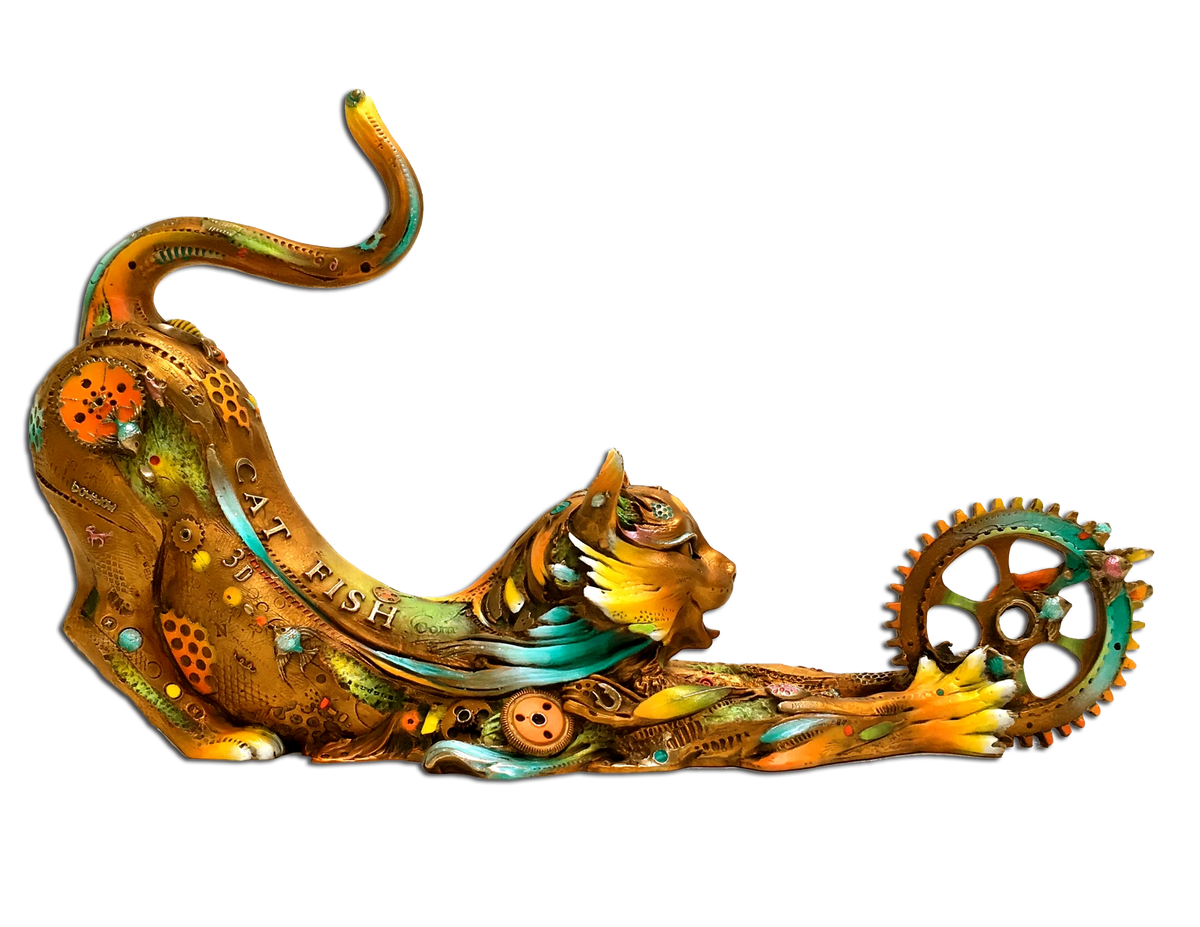 Catfish Lily Med. bronze sculpture by Nano Lopez