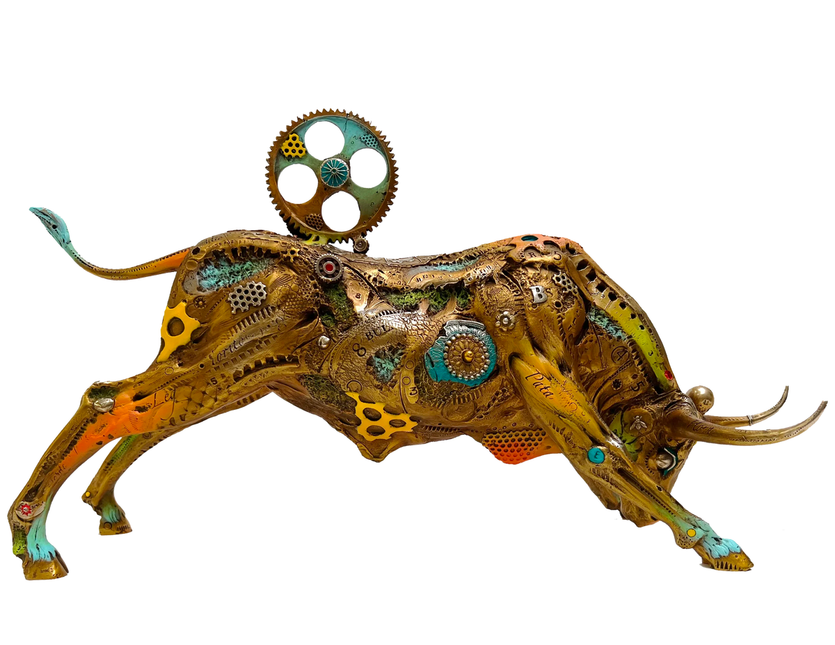 Torito Large bronze sculpture by Nano Lopez