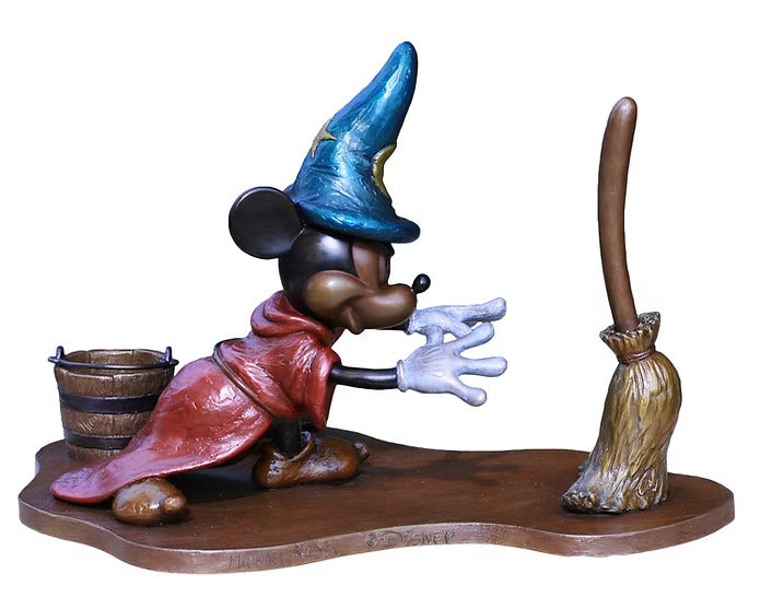 Mickey the Reluctant Sorcerer Bronze by Michael Maiden — photograph 2