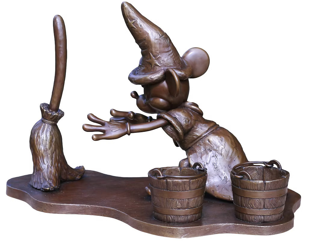 Mickey the Reluctant Sorcerer Bronze by Michael Maiden — photograph 4