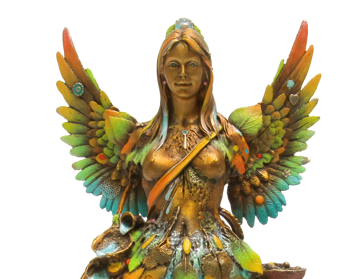 Maria and the Seeds Small bronze sculpture by Nano Lopez