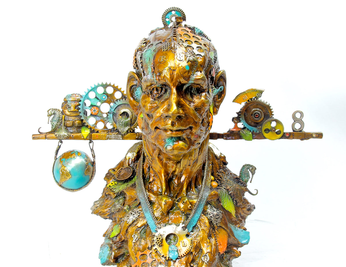 Urban Bust bronze sculpture by Nano Lopez